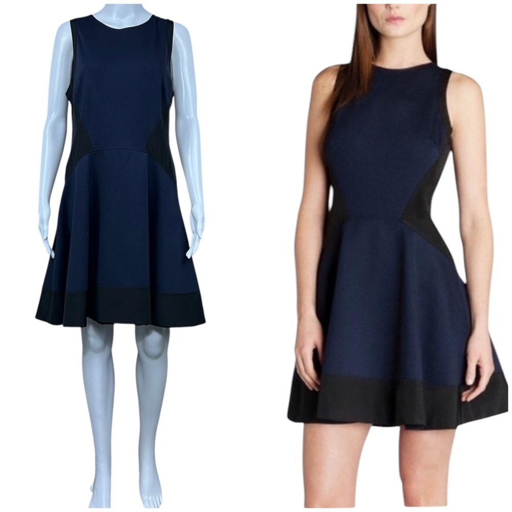 NWT Ted Baker Hearn Skater Dress Size 10 Contrast Side Details Preppy Academia